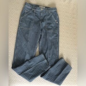Navy Striped Women's Flare Jeans